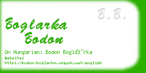 boglarka bodon business card